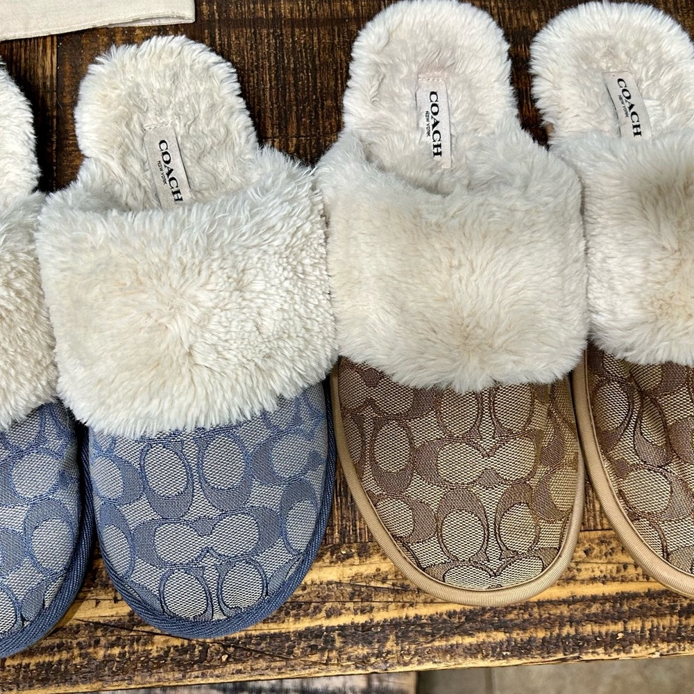 2 pair of coach slippers